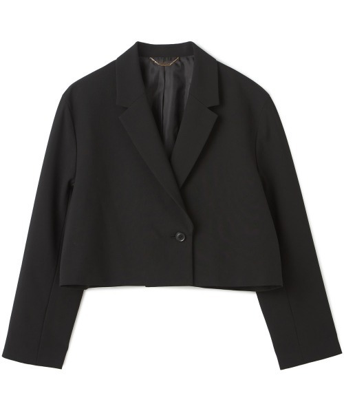 SUIT SELECT(スーツセレクト)の「【セットアップ対応】1釦セミダブルのショートジャケット/ブラック(スーツジャケット・レディース・ブラック・SMALL/MEDIUM/LARGE)」の1枚目の写真