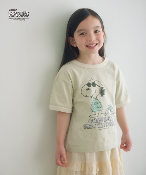 PEANUTS(ピーナッツ)の「【別注】<FRUIT OF THE LOOM × PEANUTS>リンガーTシャツ / キッズ 110cm-130cm(Tシャツ/カットソー・キッズ・ライトグレー/ホワイト/ライム・130cm/110cm/120cm)」の3枚目の写真