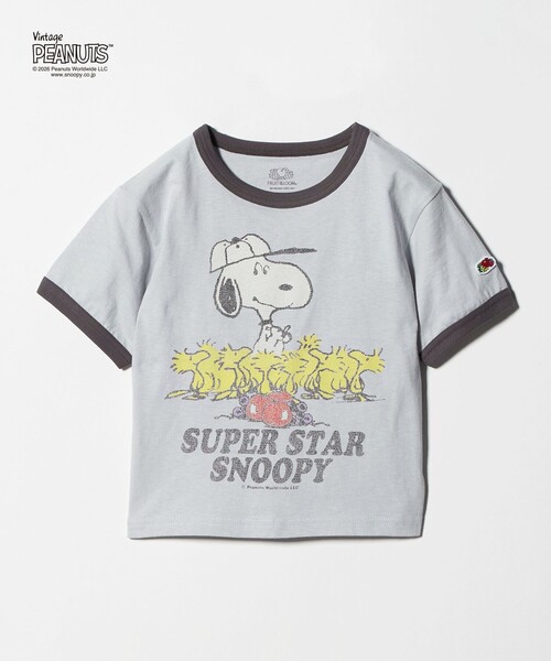 PEANUTS(ピーナッツ)の「【別注】<FRUIT OF THE LOOM × PEANUTS>リンガーTシャツ / キッズ 110cm-130cm(Tシャツ/カットソー・キッズ・ライトグレー/ホワイト/ライム・130cm/110cm/120cm)」の4枚目の写真