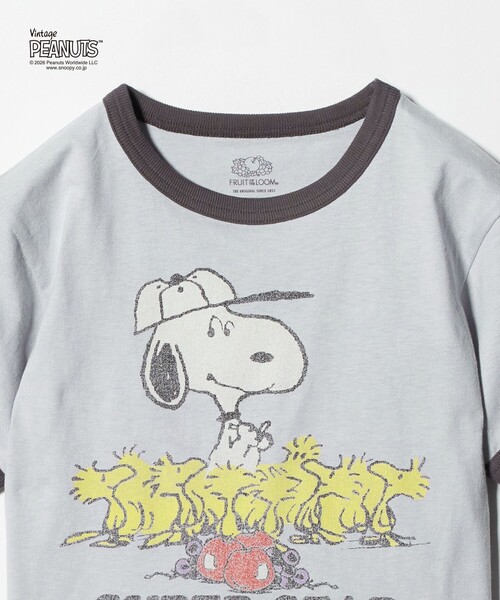 PEANUTS(ピーナッツ)の「【別注】<FRUIT OF THE LOOM × PEANUTS>リンガーTシャツ / キッズ 110cm-130cm(Tシャツ/カットソー・キッズ・ライトグレー/ホワイト/ライム・130cm/110cm/120cm)」の6枚目の写真