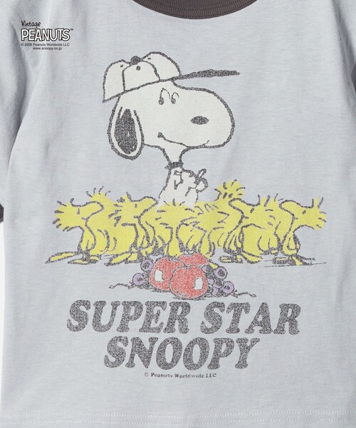 PEANUTS(ピーナッツ)の「【別注】<FRUIT OF THE LOOM × PEANUTS>リンガーTシャツ / キッズ 110cm-130cm(Tシャツ/カットソー・キッズ・ライトグレー/ホワイト/ライム・130cm/110cm/120cm)」の8枚目の写真