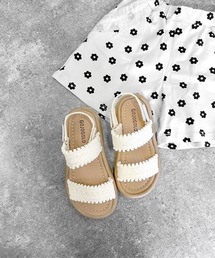 SOROTTO | キッズ クロス・ダブルストラップ 選べる２種類の編み込みサンダル キッズサンダル(サンダル)