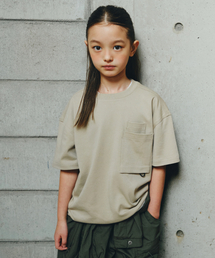 [シティレジャー] オーバーサイズグラシスパケットTシャツ [グレイッシュベージュ]