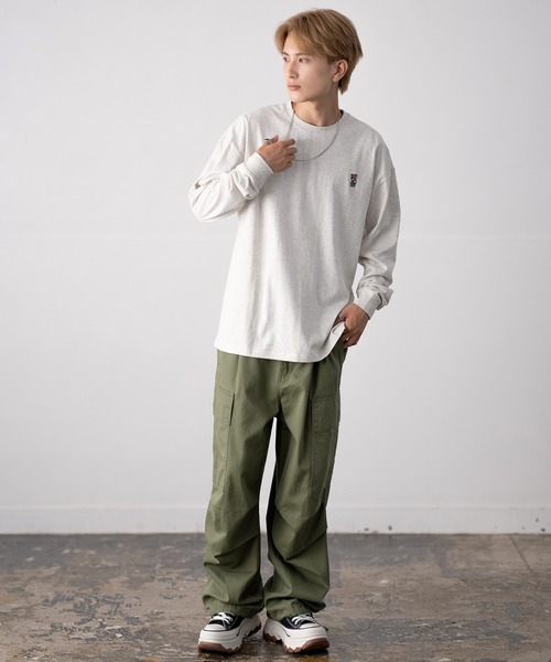 En serio TOKYO(エンソリオトーキョー)の「【SIDEWAYSTANCE】刺しゅうダウナーベア長袖Tシャツ SIDE24-038(Tシャツ/カットソー・メンズ・ホワイト/ブラック・X-LARGE/SMALL/LARGE)」の10枚目の写真