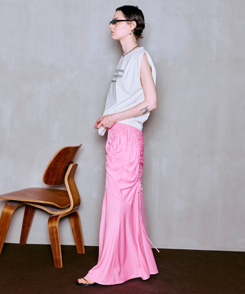 MAISON SPECIAL(メゾンスペシャル)の「Tuck Print Top/タックプリントトップ(Tシャツ/カットソー・レディース・ブラウン/チャコールグレー/アイボリー・FREE)」の5枚目の写真
