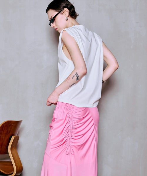 MAISON SPECIAL(メゾンスペシャル)の「Tuck Print Top/タックプリントトップ(Tシャツ/カットソー・レディース・ブラウン/チャコールグレー/アイボリー・FREE)」の6枚目の写真