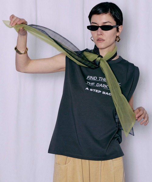 MAISON SPECIAL(メゾンスペシャル)の「Tuck Print Top/タックプリントトップ(Tシャツ/カットソー・レディース・ブラウン/チャコールグレー/アイボリー・FREE)」の12枚目の写真
