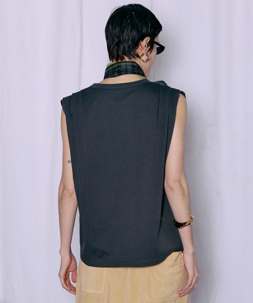 MAISON SPECIAL(メゾンスペシャル)の「Tuck Print Top/タックプリントトップ(Tシャツ/カットソー・レディース・ブラウン/チャコールグレー/アイボリー・FREE)」の14枚目の写真