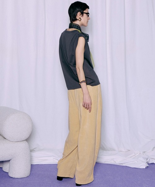 MAISON SPECIAL(メゾンスペシャル)の「Tuck Print Top/タックプリントトップ(Tシャツ/カットソー・レディース・ブラウン/チャコールグレー/アイボリー・FREE)」の21枚目の写真