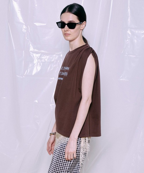 MAISON SPECIAL(メゾンスペシャル)の「Tuck Print Top/タックプリントトップ(Tシャツ/カットソー・レディース・ブラウン/チャコールグレー/アイボリー・FREE)」の22枚目の写真