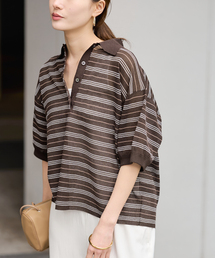 FRAMeWORK | シアーボーダーポロシャツニット(ニット/セーター)