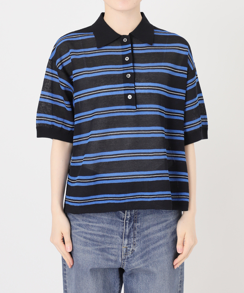 FRAMeWORK（フレームワーク）の「シアーボーダーポロシャツニット（ニット/セーター・レディース・ネイビー/ブラウン・FREE）」の20枚目の写真