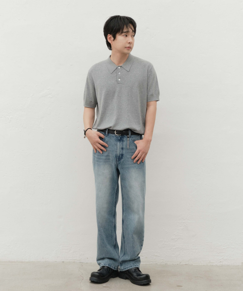 MINAV（ミナブ）の「テンセルカラー ニット [6COLOR]（Tシャツ/カットソー・メンズ・ブラック/アイボリー/レッド/ブラウン/グレー/ネイビー・MEDIUM/LARGE/X-LARGE）」の12枚目の写真
