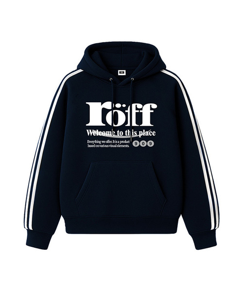 RANDOMOFF(ランダムオフ)の「ROEFF TYPE PLAY TRACK オーバーサイズ フードパーカー (3色)(パーカー・レディース・ライトグレー/ブラック/ネイビー・SMALL/MEDIUM/LARGE)」の3枚目の写真