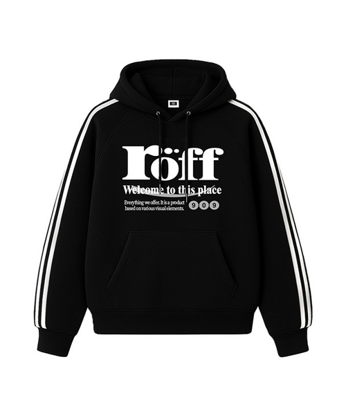 RANDOMOFF(ランダムオフ)の「ROEFF TYPE PLAY TRACK オーバーサイズ フードパーカー (3色)(パーカー・レディース・ライトグレー/ブラック/ネイビー・SMALL/MEDIUM/LARGE)」の1枚目の写真
