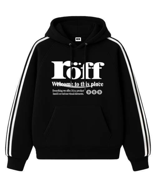 RANDOMOFF(ランダムオフ)の「ROEFF TYPE PLAY TRACK オーバーサイズ フードパーカー (3色)(パーカー・レディース・ライトグレー/ブラック/ネイビー・SMALL/MEDIUM/LARGE)」の4枚目の写真