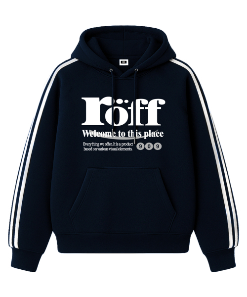 RANDOMOFF(ランダムオフ)の「ROEFF TYPE PLAY TRACK オーバーサイズ フードパーカー (3色)(パーカー・レディース・ライトグレー/ブラック/ネイビー・SMALL/MEDIUM/LARGE)」の6枚目の写真