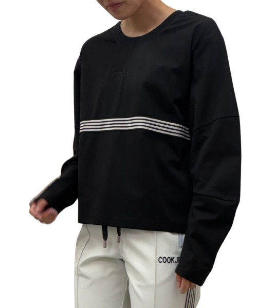 COOK JEANS(クックジーンズ)の「2WAYテープTシャツ(Tシャツ/カットソー・レディース・ホワイト/バーガンディー/ブラック・FREE)」の7枚目の写真