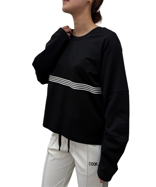 COOK JEANS(クックジーンズ)の「2WAYテープTシャツ(Tシャツ/カットソー・レディース・ホワイト/バーガンディー/ブラック・FREE)」の8枚目の写真