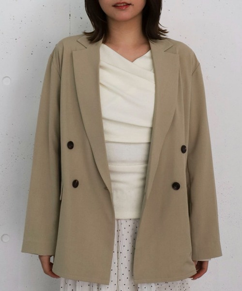 archives（アルシーヴ）の「ウォッシャブル麻調テーラードＪＫ（テーラードジャケット・レディース・グレー/ベージュ/ネイビー・SMALL/MEDIUM）」の2枚目の写真