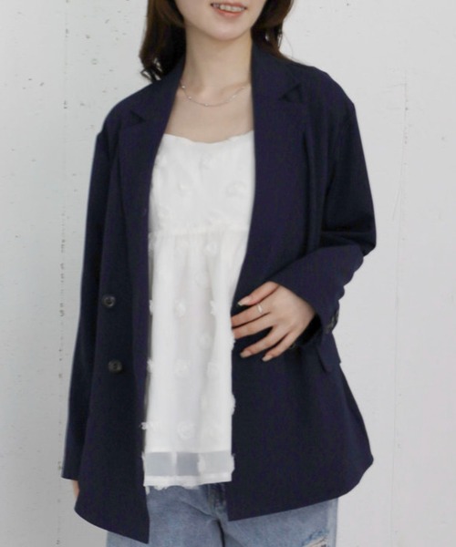 archives（アルシーヴ）の「ウォッシャブル麻調テーラードＪＫ（テーラードジャケット・レディース・グレー/ベージュ/ネイビー・SMALL/MEDIUM）」の3枚目の写真