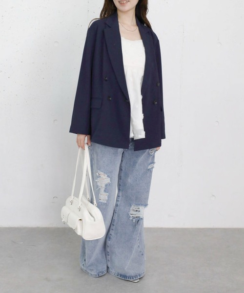 archives（アルシーヴ）の「ウォッシャブル麻調テーラードＪＫ（テーラードジャケット・レディース・グレー/ベージュ/ネイビー・SMALL/MEDIUM）」の22枚目の写真