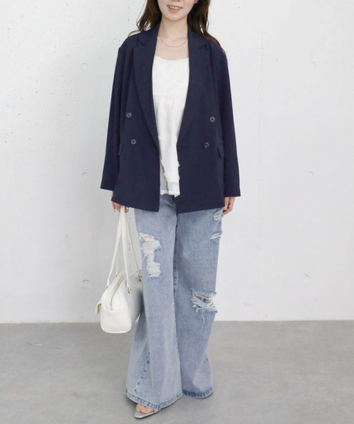 archives（アルシーヴ）の「ウォッシャブル麻調テーラードＪＫ（テーラードジャケット・レディース・グレー/ベージュ/ネイビー・SMALL/MEDIUM）」の21枚目の写真