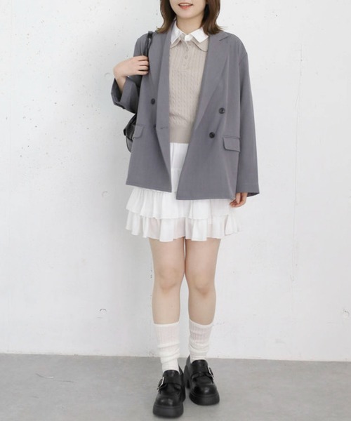 archives（アルシーヴ）の「ウォッシャブル麻調テーラードＪＫ（テーラードジャケット・レディース・グレー/ベージュ/ネイビー・SMALL/MEDIUM）」の6枚目の写真