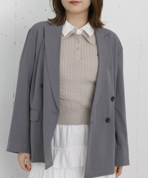 archives（アルシーヴ）の「ウォッシャブル麻調テーラードＪＫ（テーラードジャケット・レディース・グレー/ベージュ/ネイビー・SMALL/MEDIUM）」の9枚目の写真
