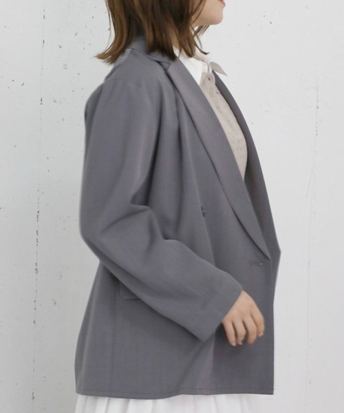 archives（アルシーヴ）の「ウォッシャブル麻調テーラードＪＫ（テーラードジャケット・レディース・グレー/ベージュ/ネイビー・SMALL/MEDIUM）」の8枚目の写真