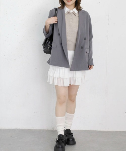 archives（アルシーヴ）の「ウォッシャブル麻調テーラードＪＫ（テーラードジャケット・レディース・グレー/ベージュ/ネイビー・SMALL/MEDIUM）」の5枚目の写真