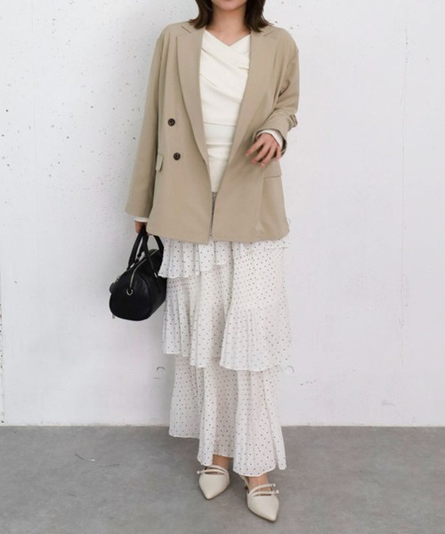 archives（アルシーヴ）の「ウォッシャブル麻調テーラードＪＫ（テーラードジャケット・レディース・グレー/ベージュ/ネイビー・SMALL/MEDIUM）」の14枚目の写真