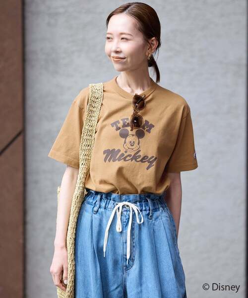 Champion(チャンピオン)の「《追加》Champion/チャンピオン SLOBE別注 /Mickey/Donald/ Tシャツ(Tシャツ/カットソー・レディース・ブラック/スカイブルー/ライトグレー/ホワイト/キャメル・FREE)」の9枚目の写真