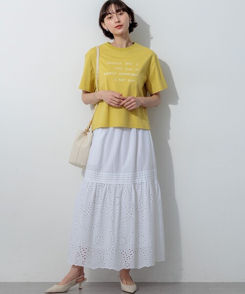 23区(ニジュウサンク)の「リラクシーシルエット メッセージ ロゴTシャツ(Tシャツ/カットソー・レディース・ホワイト系/ライトイエロー系/グレー系・38)」の12枚目の写真