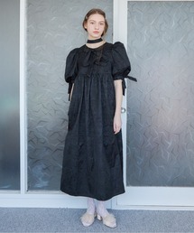 etre loin（エトルワン）の「リボンジャガードボリュームワンピース   Ribbon jacquard volume dress（ドレス）」