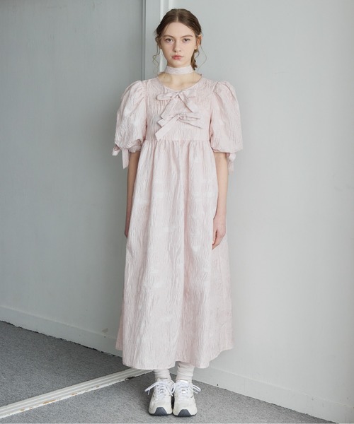 etre loin(エトルワン)の「リボンジャガードボリュームワンピース / Ribbon jacquard volume dress(ドレス・レディース・ホワイト/ピンク/ブラック・M)」の18枚目の写真