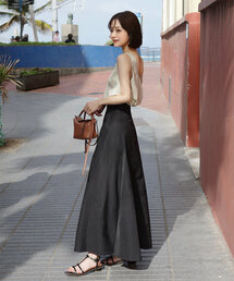 KOBE LETTUCE | [ mayuさんコラボ ]ハイウエストタックフレアスカート(スカート)