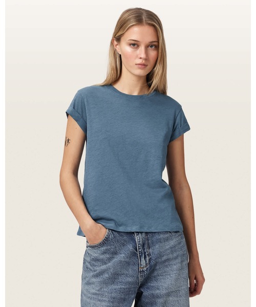 ALLSAINTS(オールセインツ)の「ANNA CREW NECK SHORT SLEEVE T-SHIRT | ANNA クルー ネック 半袖 Tシャツ(Tシャツ/カットソー・レディース・ブルー系その他・XS/S/M/L)」の1枚目の写真