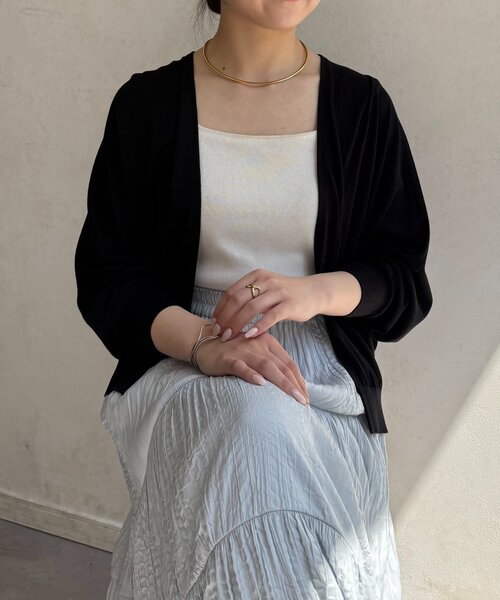 Jena espace merveilleux(ジェナ エスパスメルヴェイユ)の「【夏の羽織に/二の腕カバー】ドルマンカーディガン(ニット/セーター・レディース・ライトグレー/アイボリー/ブラック・FREE)」の9枚目の写真