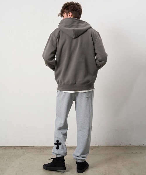 STUD MUFFIN（スタッドマフィン）の「mp15045- 10ozコットン裏毛パイル ファー-ムックボアミックスパッチワーク スエットパンツ(624-06291)（スウェットパンツ・メンズ・ミックスグレー/ブラック・4/3/2）」の13枚目の写真