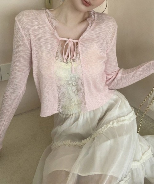 Ritzy(リッツィー)の「リボンネックフリルシアーカーディガン(Tシャツ/カットソー・レディース・ホワイト/ピンク/ブルー・FREE)」の18枚目の写真