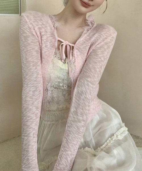 Ritzy(リッツィー)の「リボンネックフリルシアーカーディガン(Tシャツ/カットソー・レディース・ホワイト/ピンク/ブルー・FREE)」の20枚目の写真