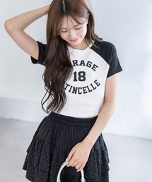 clear | ラグラン配色チビT［骨格ウェーブ/ショート丈/カジュアル］(Tシャツ/カットソー)