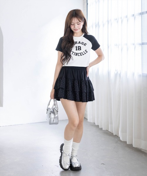 clear（クリア）の「ラグラン配色チビT［骨格ウェーブ/ショート丈/カジュアル］（Tシャツ/カットソー・レディース・ブラック/カーキ/グレー・F）」の19枚目の写真