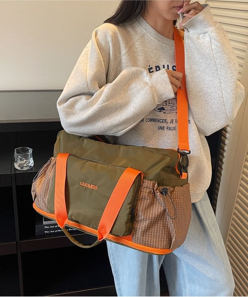 LA VORAGINE（ラ ヴォラジネ）の「配色2WAY トラベル旅行ボストンバッグジムバッグ（ボストンバッグ・レディース・グレー/グリーン/ブラック/パープル/ベージュ・FREE）」の19枚目の写真