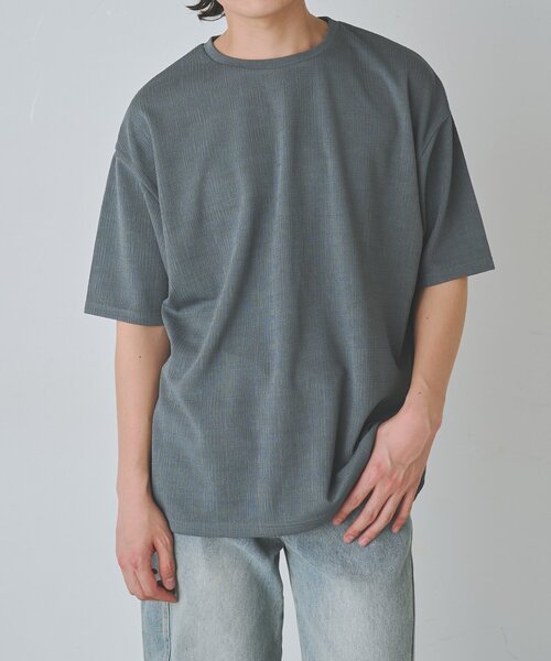 COLONY 2139(コロニートゥーワンスリーナイン)の「ミニジャガード半袖Tシャツ(Tシャツ/カットソー・メンズ・ホワイト/グレー/ブラック・LARGE/MEDIUM)」の3枚目の写真