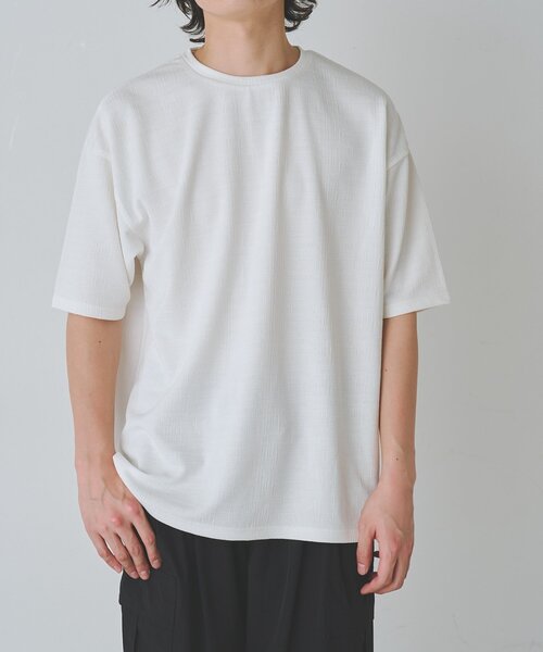 COLONY 2139(コロニートゥーワンスリーナイン)の「ミニジャガード半袖Tシャツ(Tシャツ/カットソー・メンズ・ホワイト/グレー/ブラック・LARGE/MEDIUM)」の2枚目の写真