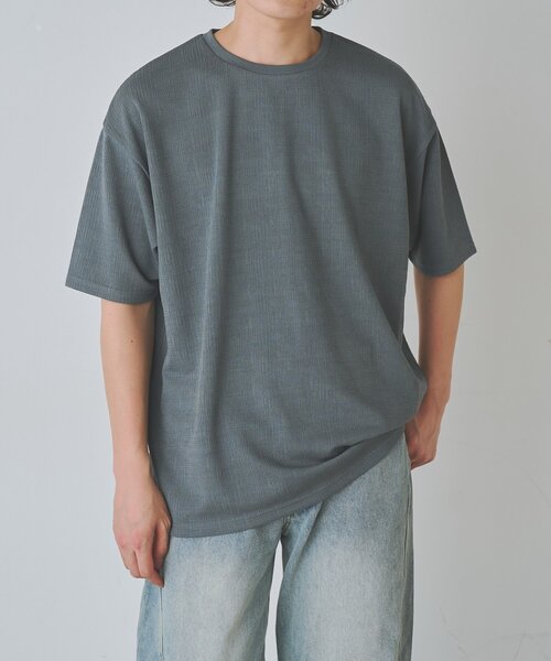 COLONY 2139(コロニートゥーワンスリーナイン)の「ミニジャガード半袖Tシャツ(Tシャツ/カットソー・メンズ・ホワイト/グレー/ブラック・LARGE/MEDIUM)」の4枚目の写真