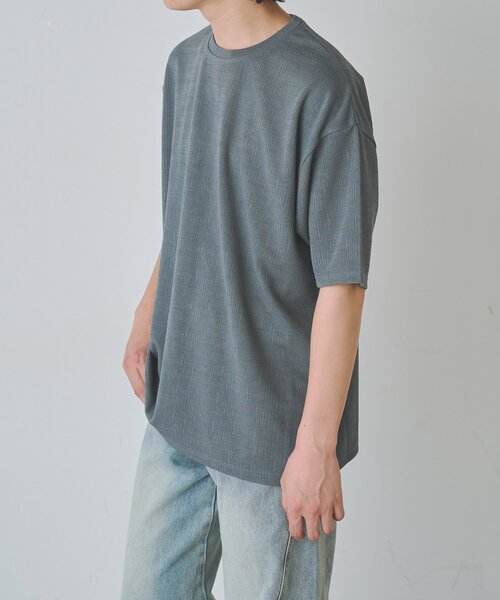 COLONY 2139(コロニートゥーワンスリーナイン)の「ミニジャガード半袖Tシャツ(Tシャツ/カットソー・メンズ・ホワイト/グレー/ブラック・LARGE/MEDIUM)」の5枚目の写真