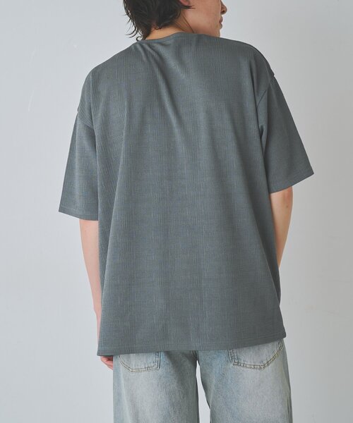 COLONY 2139(コロニートゥーワンスリーナイン)の「ミニジャガード半袖Tシャツ(Tシャツ/カットソー・メンズ・ホワイト/グレー/ブラック・LARGE/MEDIUM)」の6枚目の写真